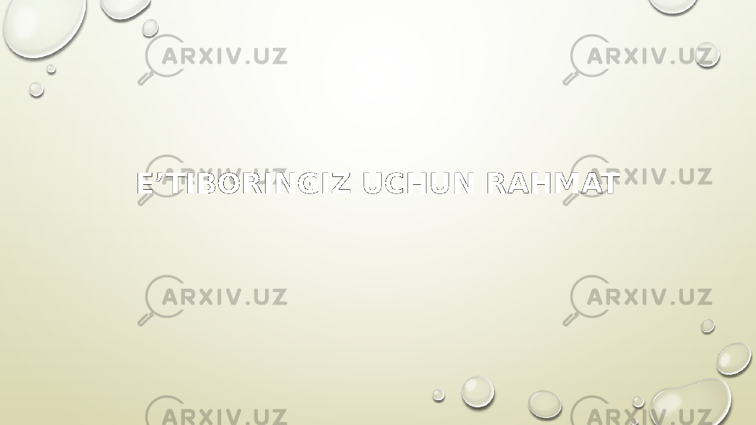 E’TIBORINGIZ UCHUN RAHMAT 