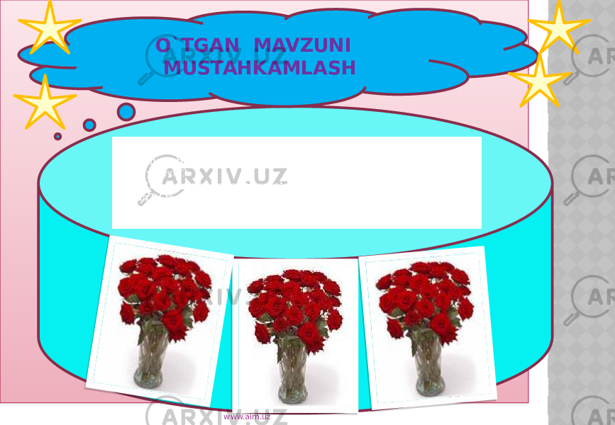 O`TGAN MAVZUNI MUSTAHKAMLASH www.aim.uz 