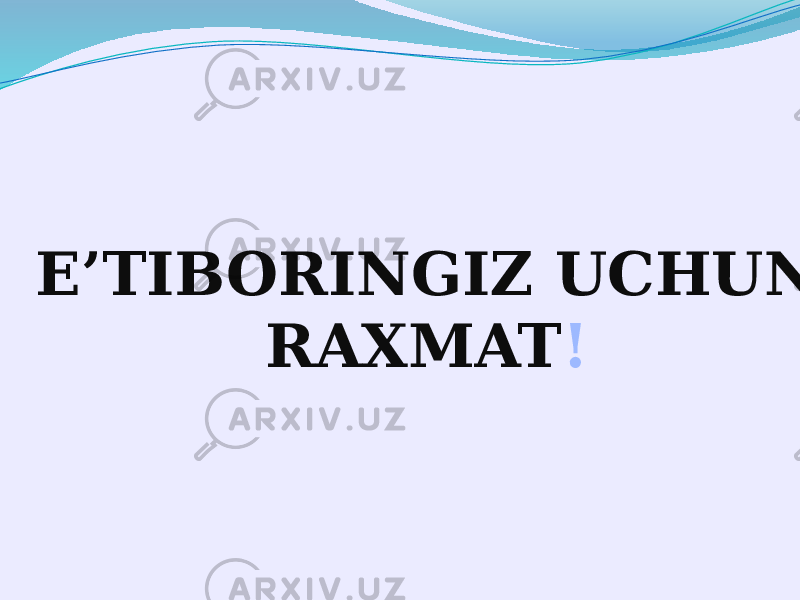 E’TIBORINGIZ UCHUN RAXMAT ! 