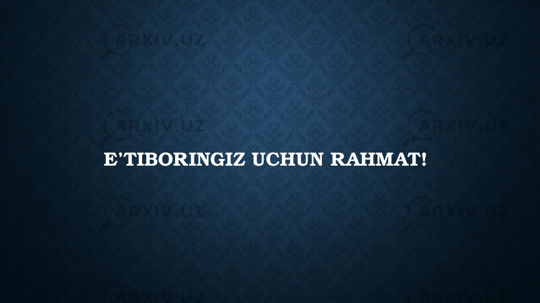 E’TIBORINGIZ UCHUN RAHMAT! 