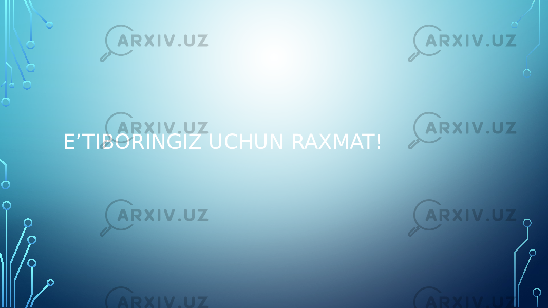 E’TIBORINGIZ UCHUN RAXMAT! 