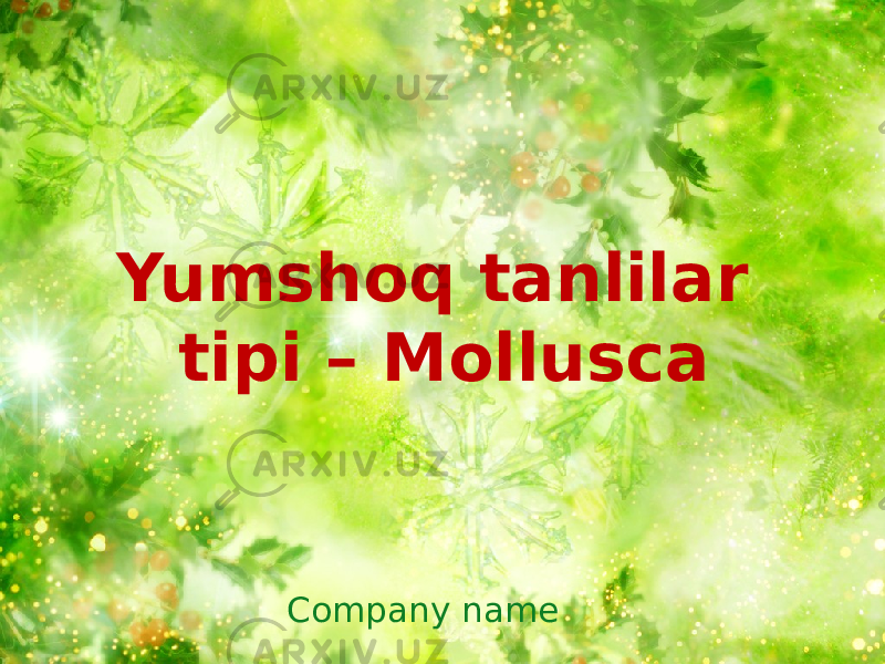 Yumshoq tanlilar tipi – Mollusca Company name 