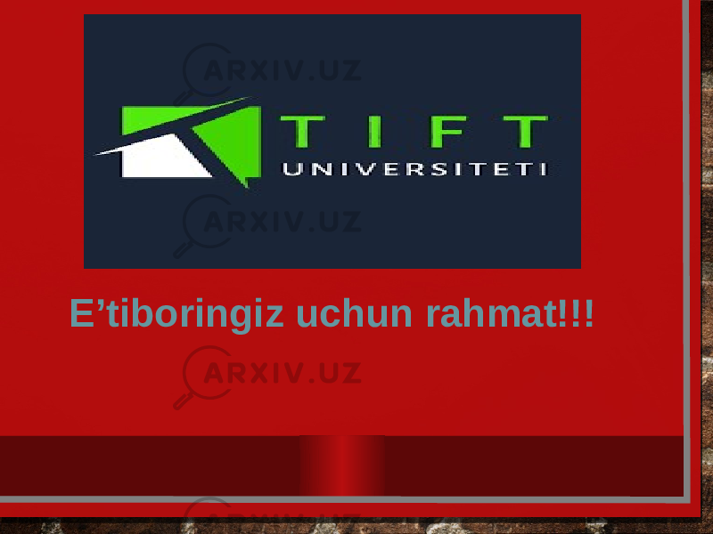 E’tiboringiz uchun rahmat!!! 