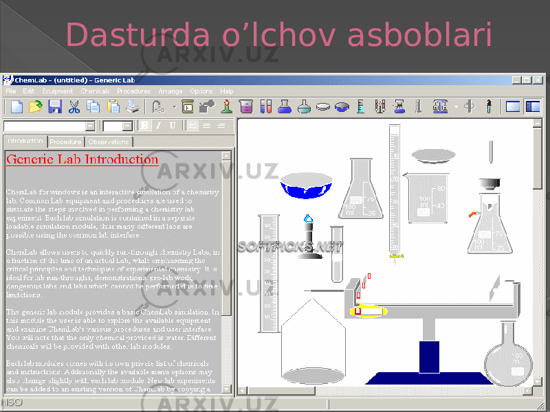 Dasturda o’lchov asboblari 