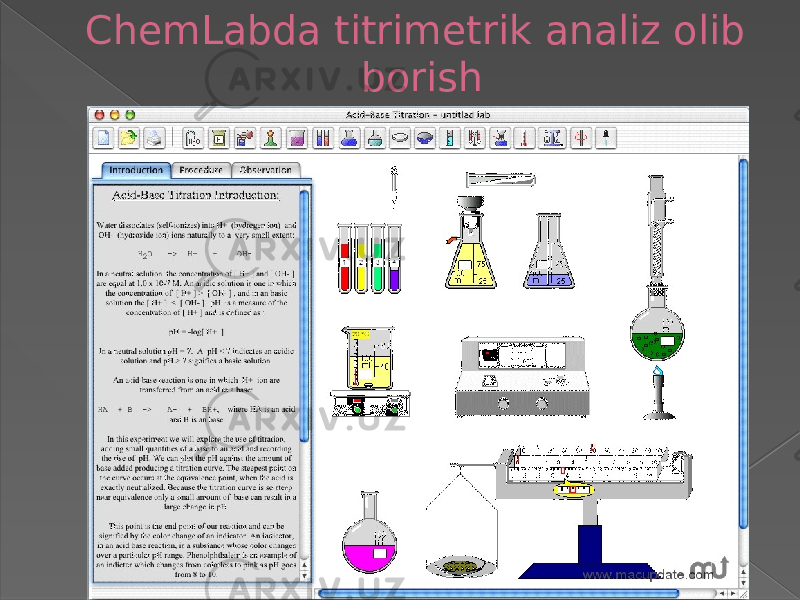 ChemLabda titrimetrik analiz olib borish 
