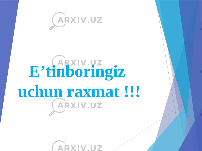 E’tinboringiz uchun raxmat !!! 