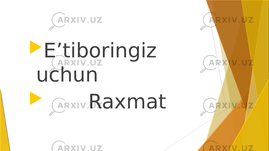  E’tiboringiz uchun  Raxmat 