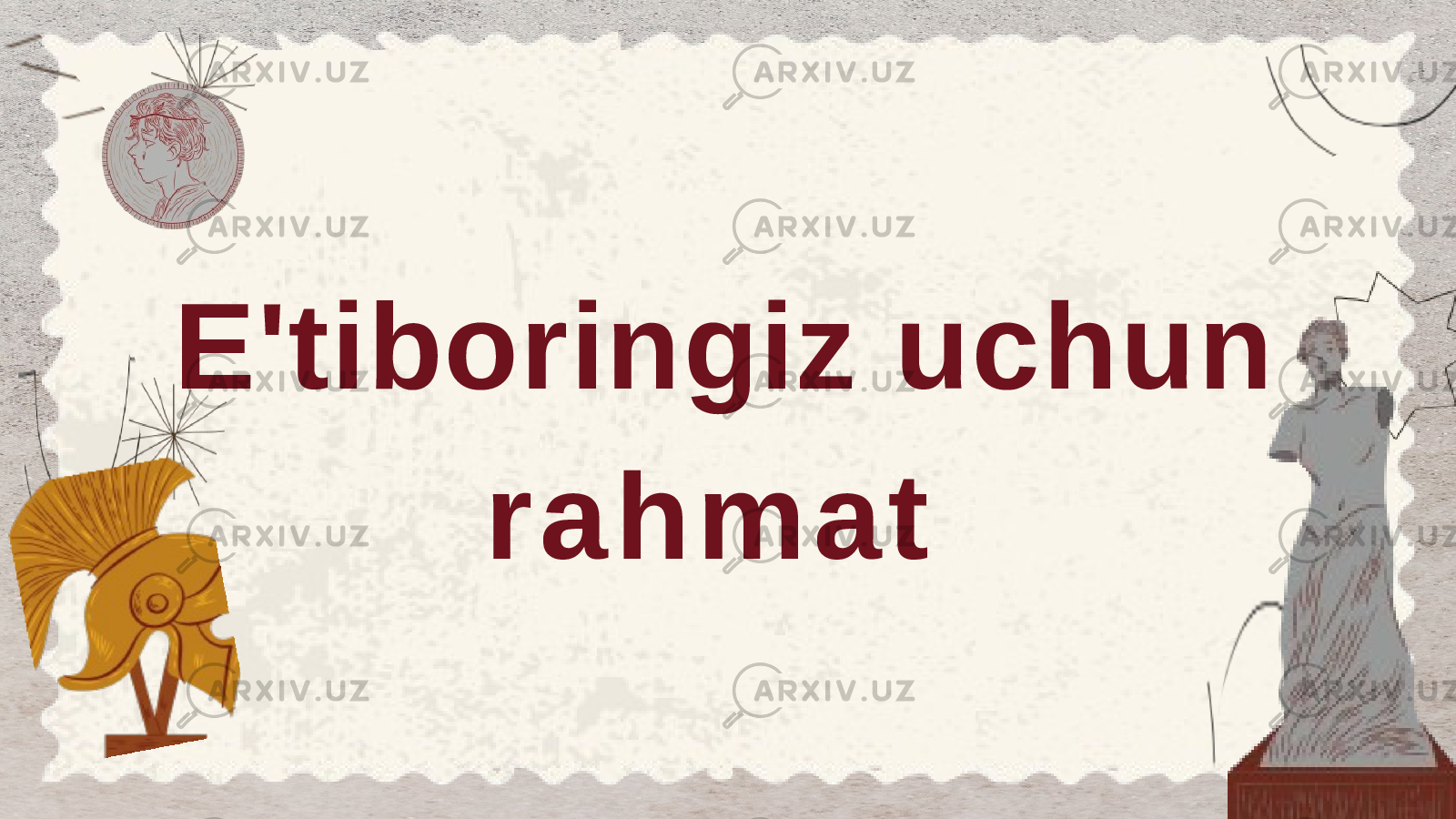 E&#39;tiboringiz uchun r a h m a t 