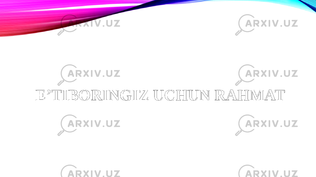 E’TIBORINGIZ UCHUN RAHMAT 