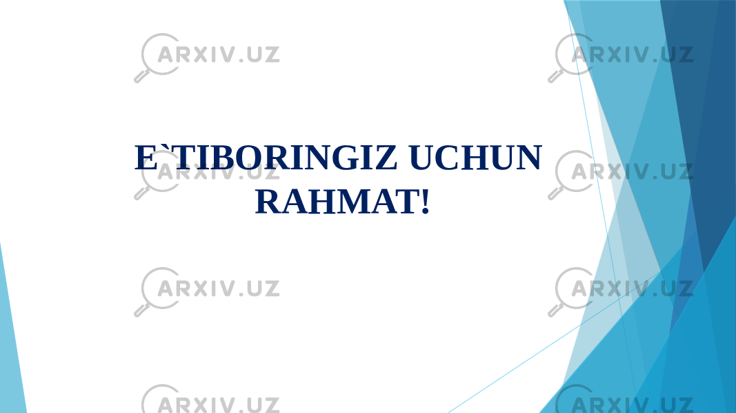 E`TIBORINGIZ UCHUN RAHMAT! 