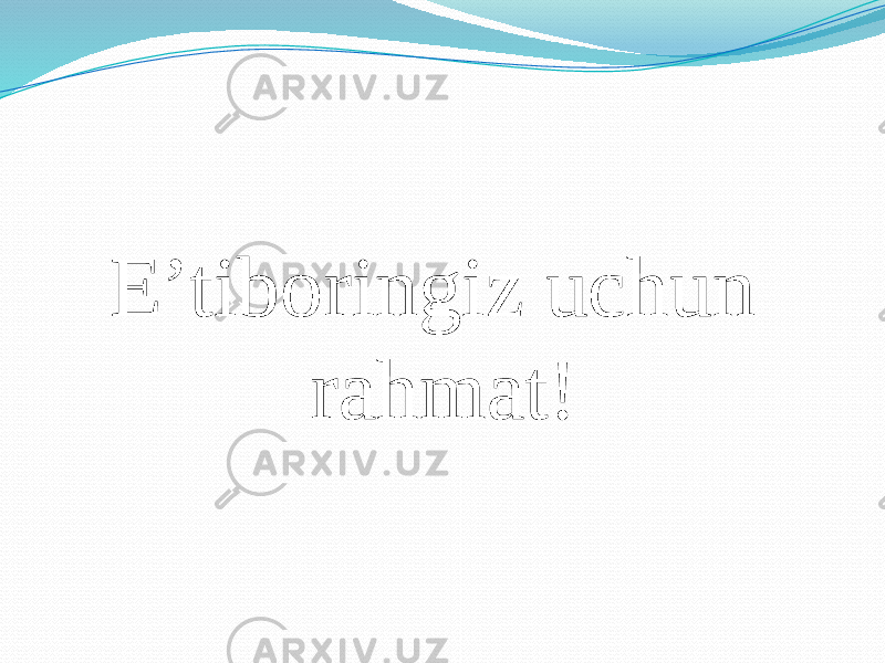 E’tiboringiz uchun rahmat! 