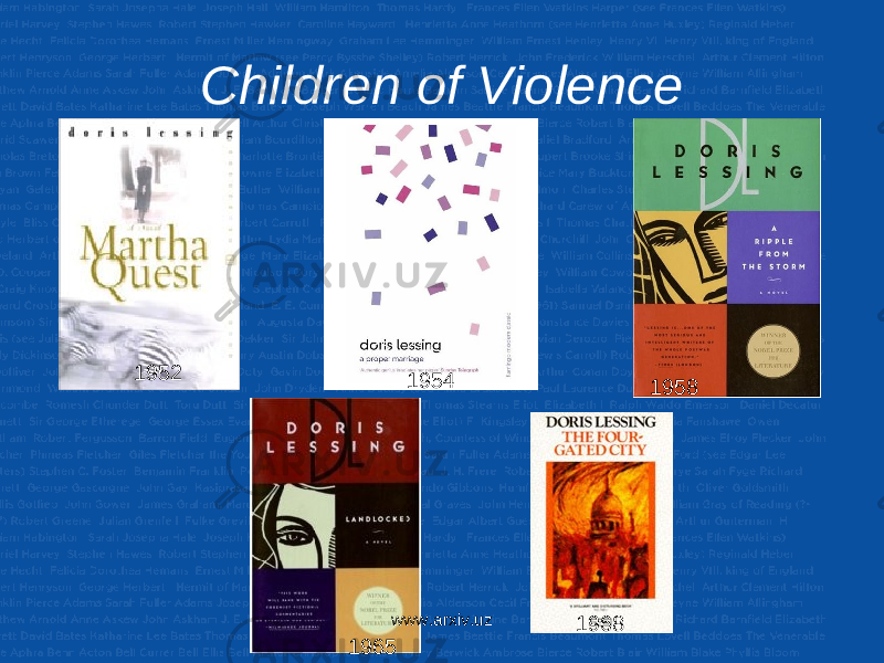 Children of Violence 1952 1954 1958 1965 1968www.arxiv.uz 