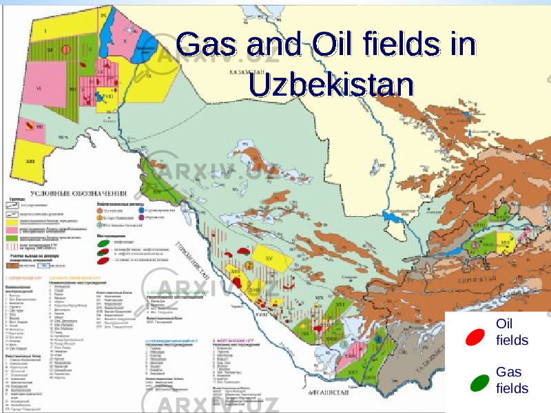 Gas and Oil fields in Gas and Oil fields in UzbekistanUzbekistan Oil fields Gas fields 