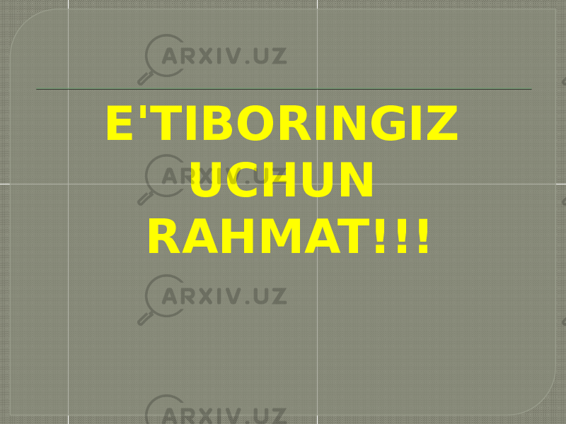 E&#39;TIBORINGIZ UCHUN RAHMAT!!! 