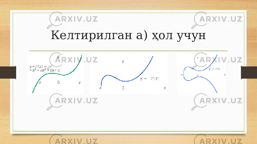 К елтирилган а) ҳ ол учун 