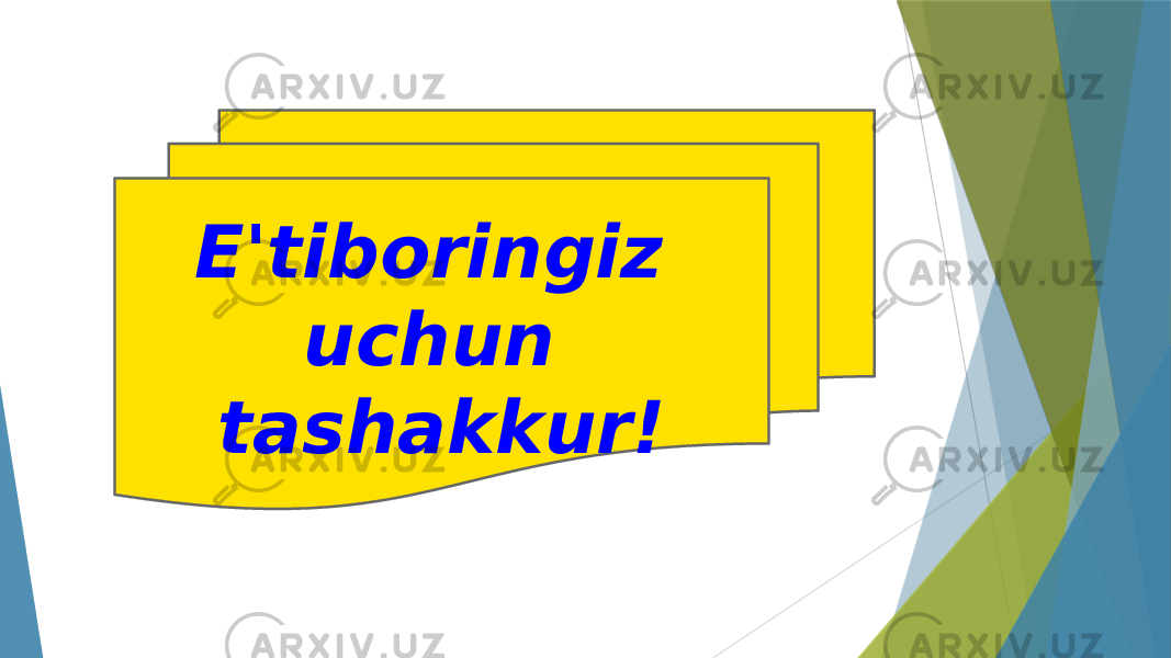 E&#39;tiboringiz uchun tashakkur! 