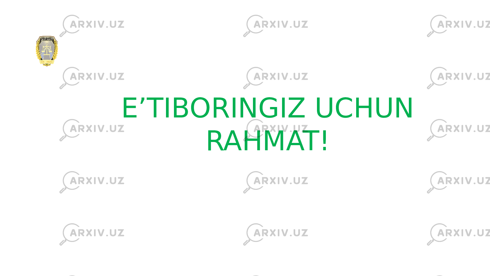 E’TIBORINGIZ UCHUN RAHMAT! 