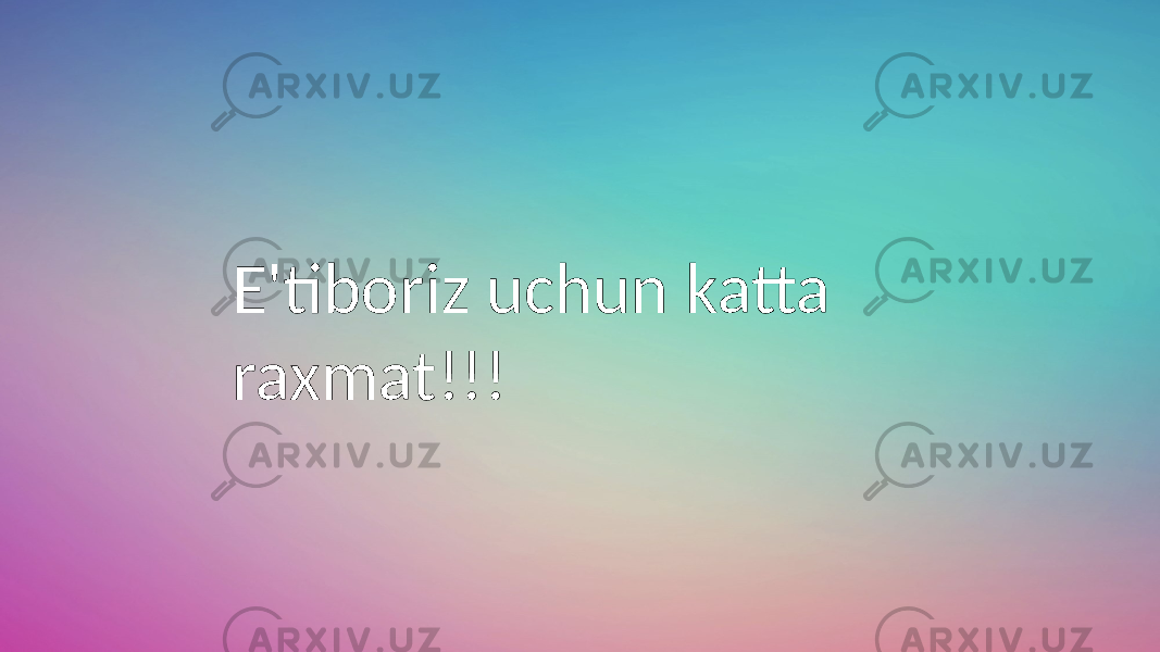 E&#39;tiboriz uchun katta raxmat!!! 