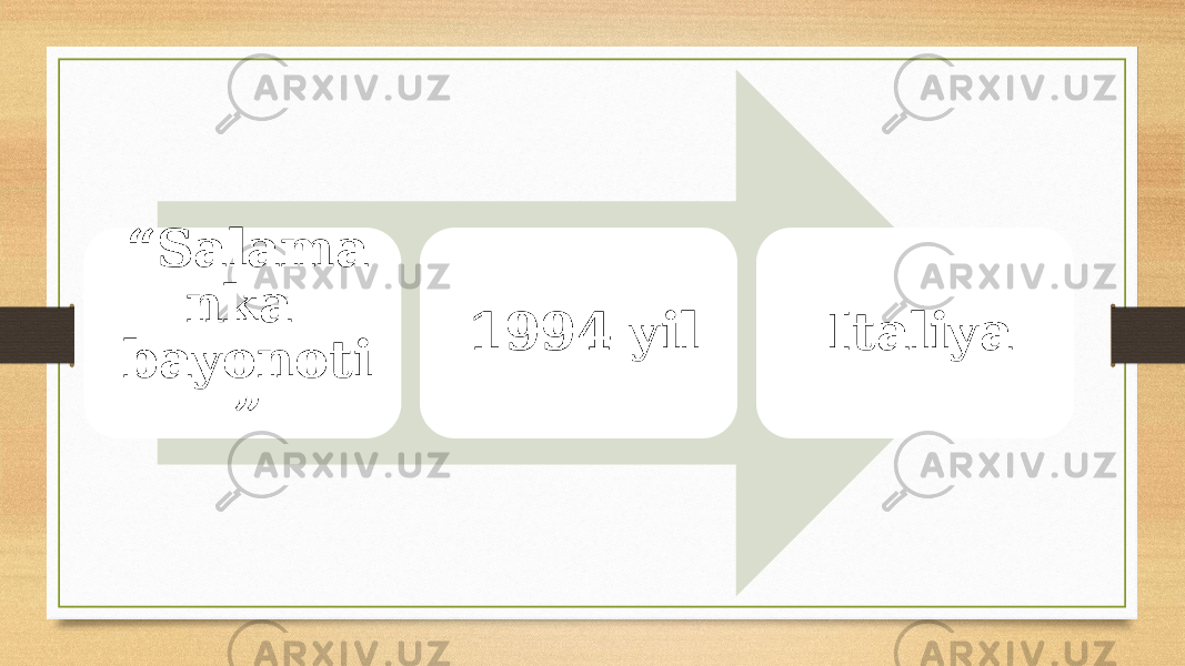 “ Salama nka bayonoti ” 1994 yil Italiya 