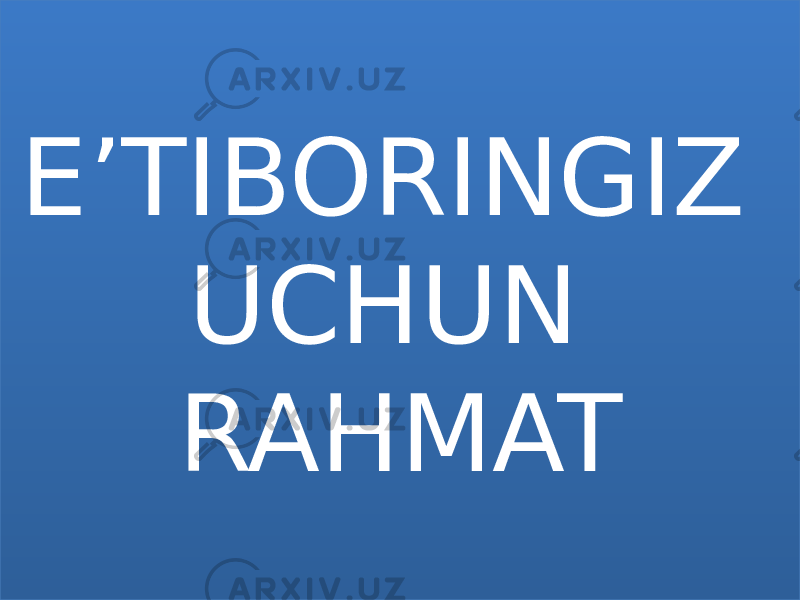 E’TIBORINGIZ UCHUN RAHMAT0D1B0C041C 121E11120309 08 