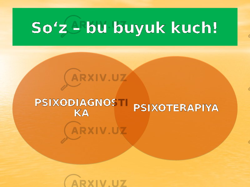 So‘z – bu buyuk kuch! PSIXODIAGNOSTI KA PSIXOTERAPIYA 01 454E 013E 