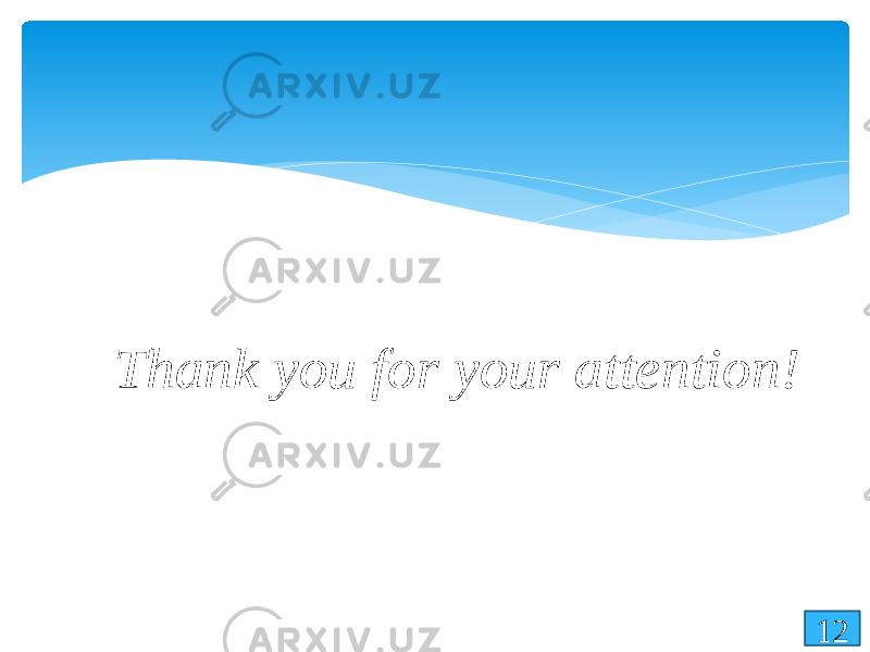 Thank you for your attention! 12 