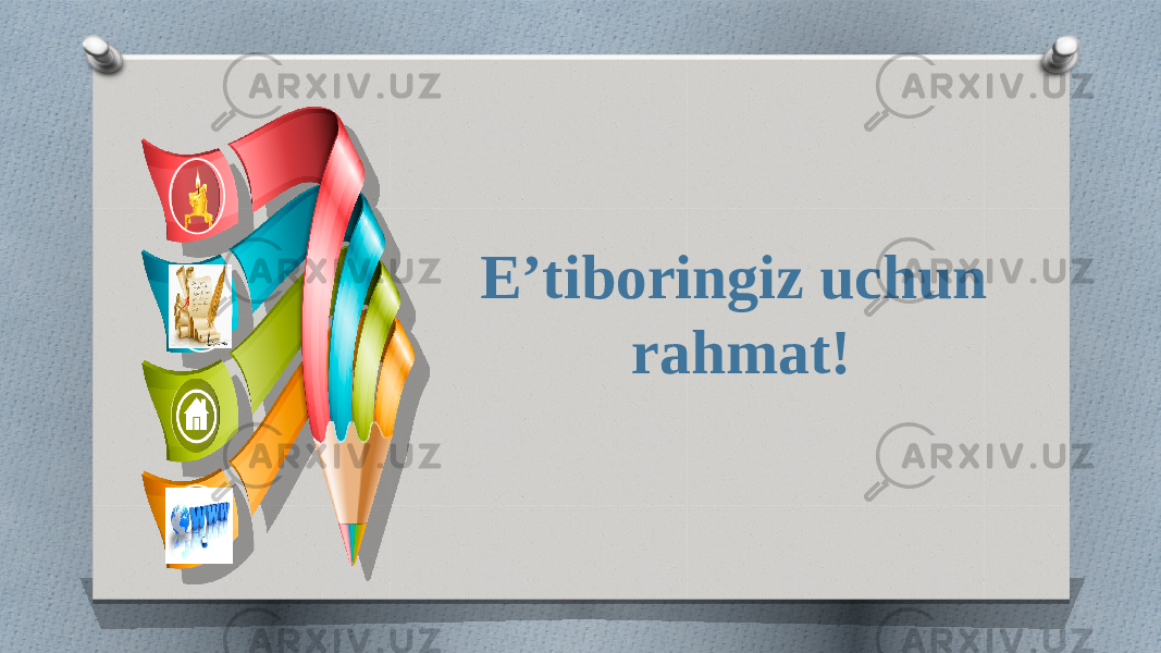 E’tiboringiz uchun rahmat! 