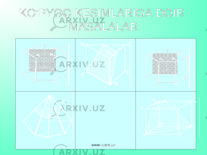 KO’PYOQ KESIMLARIGA DOIR MASALALAR                                                                                                                                                                                           www.arxiv.uz 