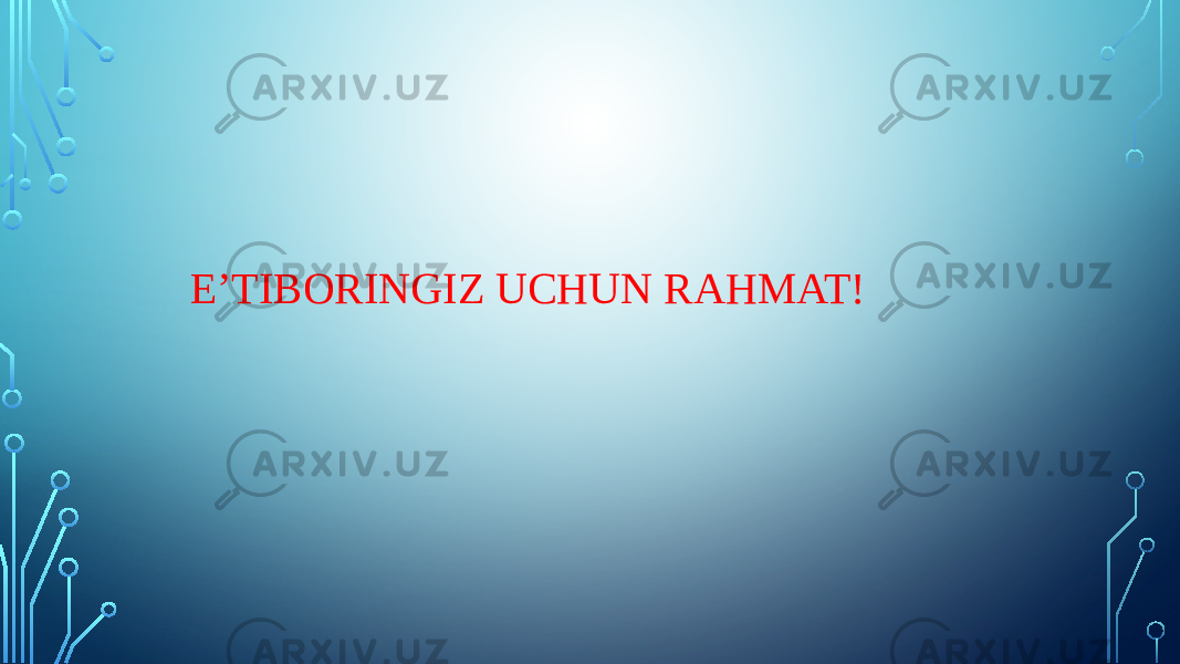 E’TIBORINGIZ UCHUN RAHMAT! 