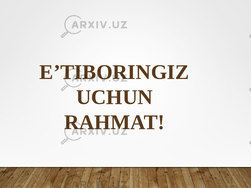 E’TIBORINGIZ UCHUN RAHMAT! 