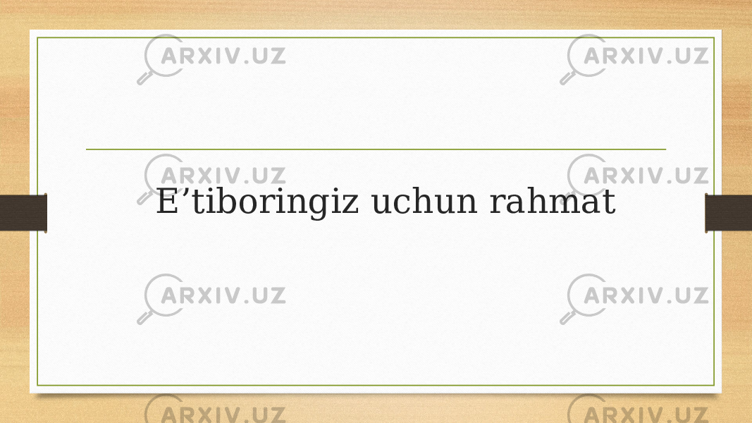 E’tiboringiz uchun rahmat 