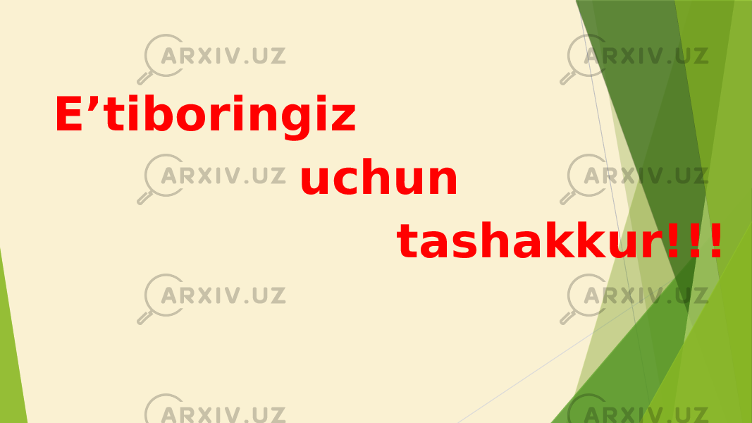 E’tiboringiz uchun tashakkur!!! 