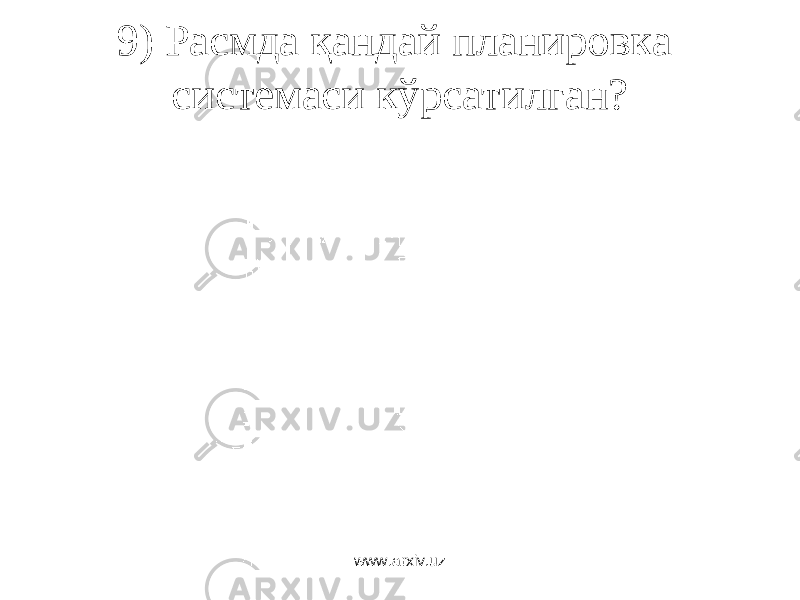 9 ) Расмда қандай планировка системаси кўрсатилган? www.arxiv.uz 