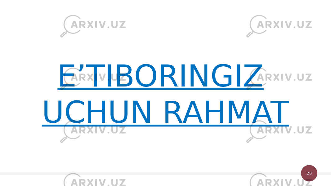 20E’TIBORINGIZ UCHUN RAHMAT 