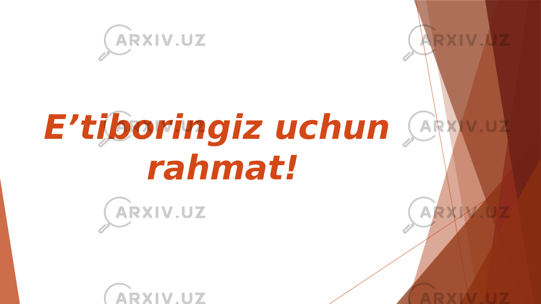 E’tiboringiz uchun rahmat! 