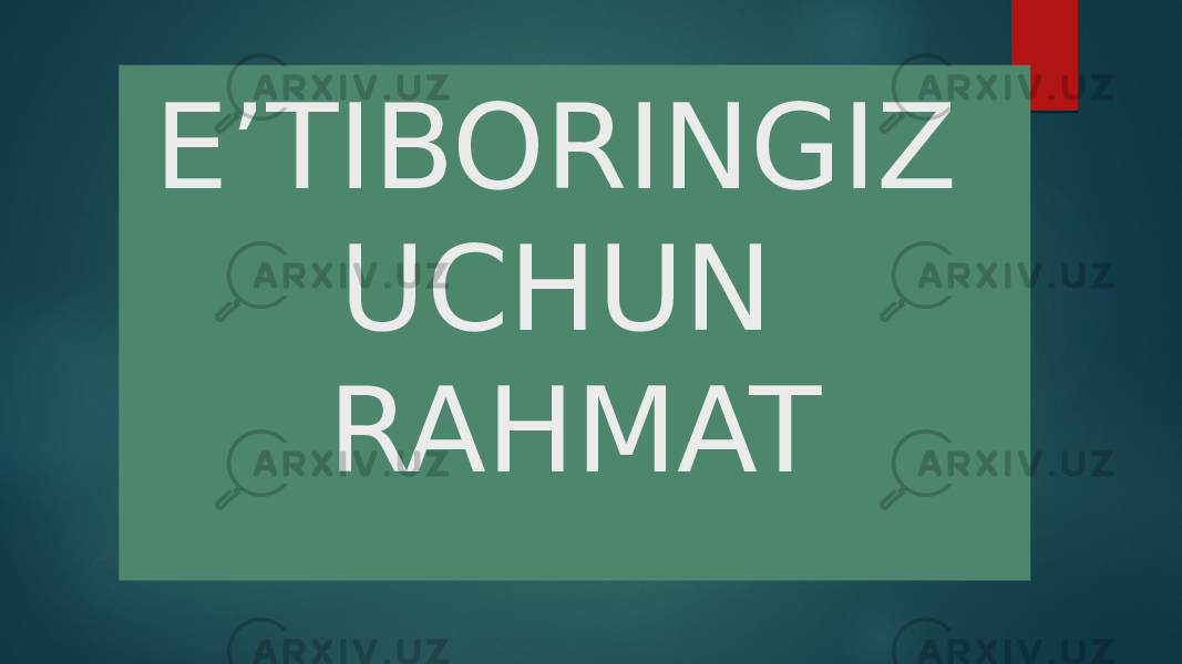 E’TIBORINGIZ UCHUN RAHMAT 