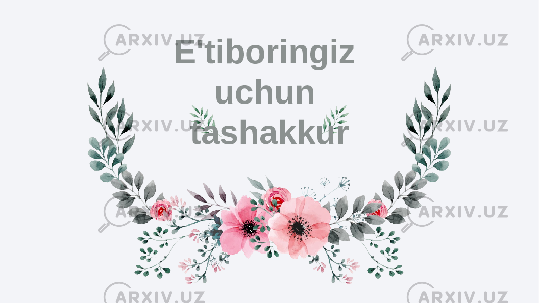 E&#39;tiboringiz uchun tashakkur 