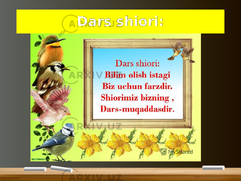 Dars shiori: 