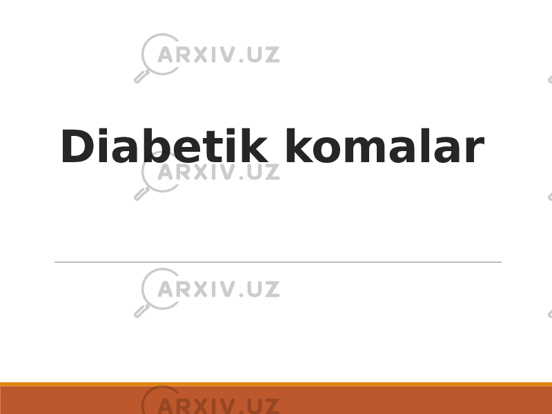 Diabetik komalar 