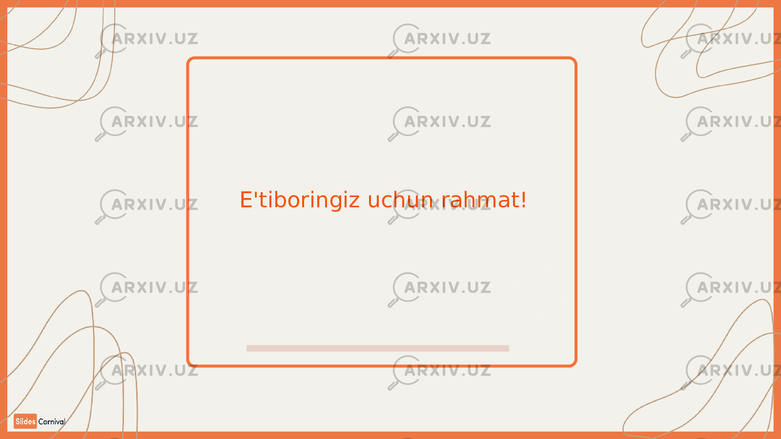 E&#39;tiboringiz uchun rahmat! 