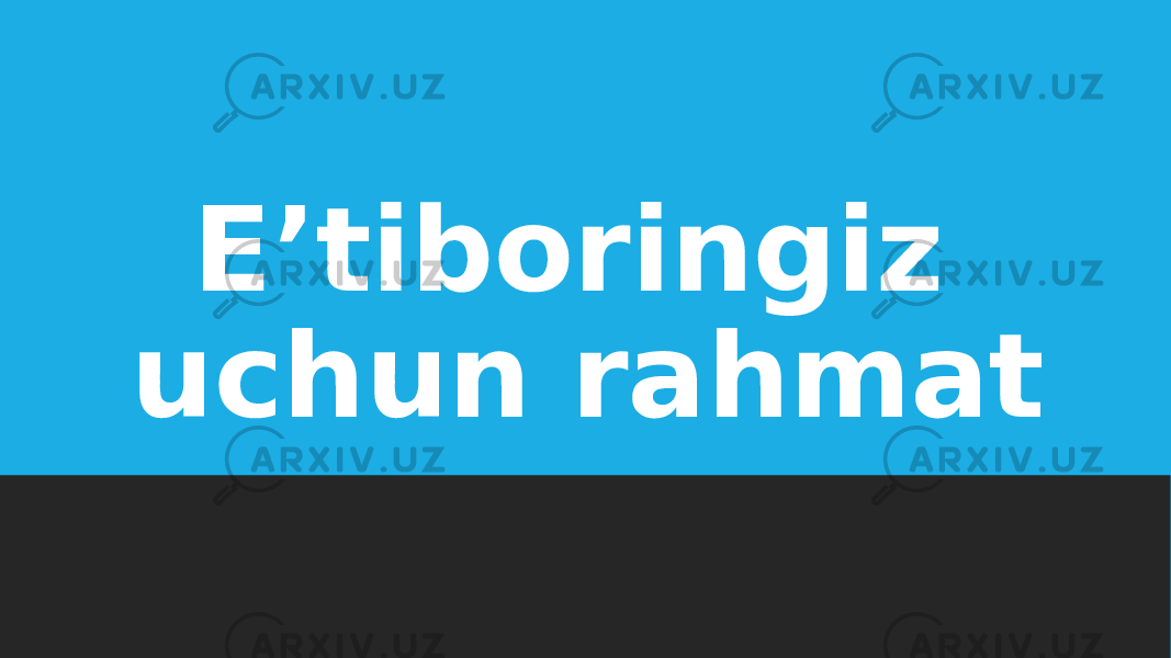 E’tiboringiz uchun rahmat 