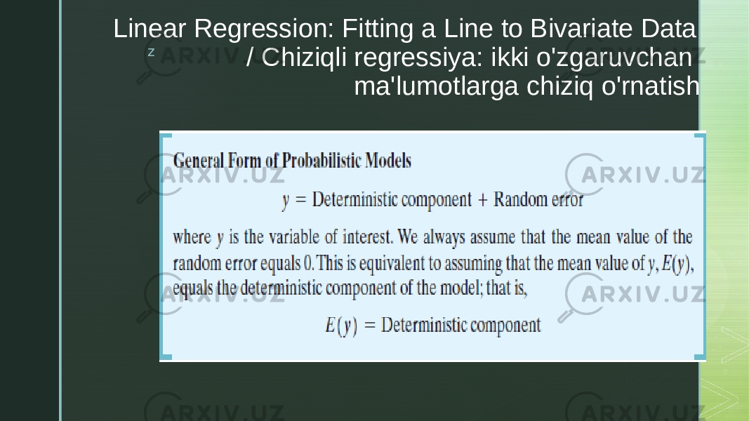 zLinear Regression: Fitting a Line to Bivariate Data / Chiziqli regressiya: ikki o&#39;zgaruvchan ma&#39;lumotlarga chiziq o&#39;rnatish 