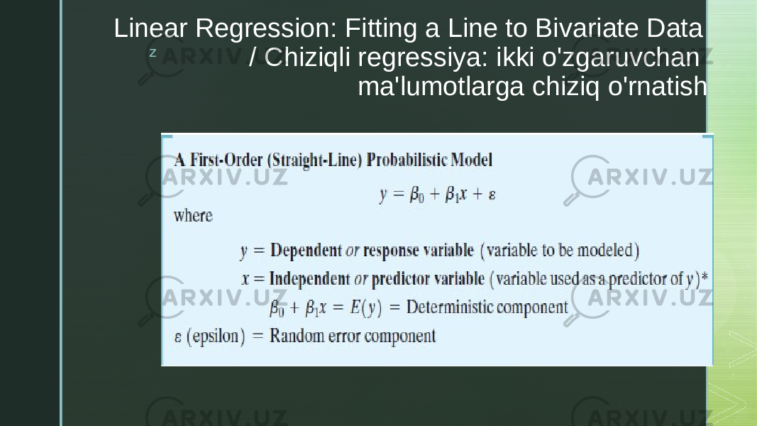 zLinear Regression: Fitting a Line to Bivariate Data / Chiziqli regressiya: ikki o&#39;zgaruvchan ma&#39;lumotlarga chiziq o&#39;rnatish 