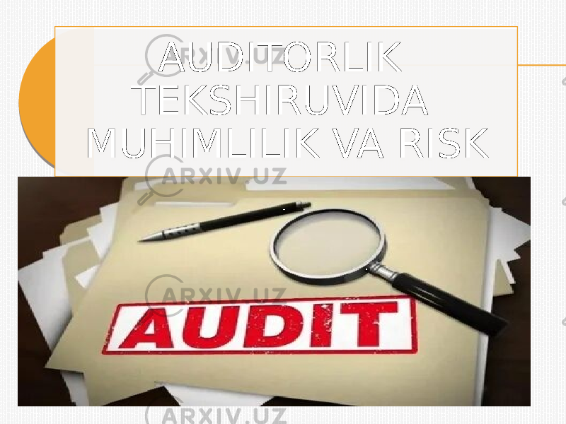 AUDITORLIK TEKSHIRUVIDA MUHIMLILIK VA RISK 010203 05 0F020D 