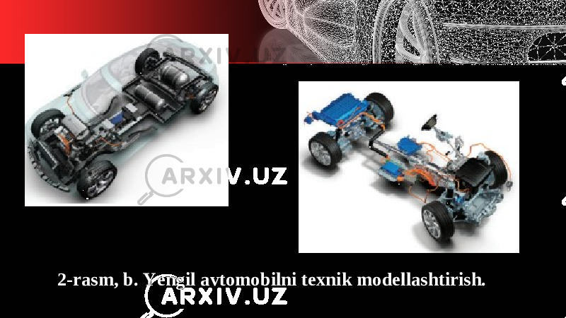 2-rasm, b. Yengil avtomobilni texnik modellashtirish. 