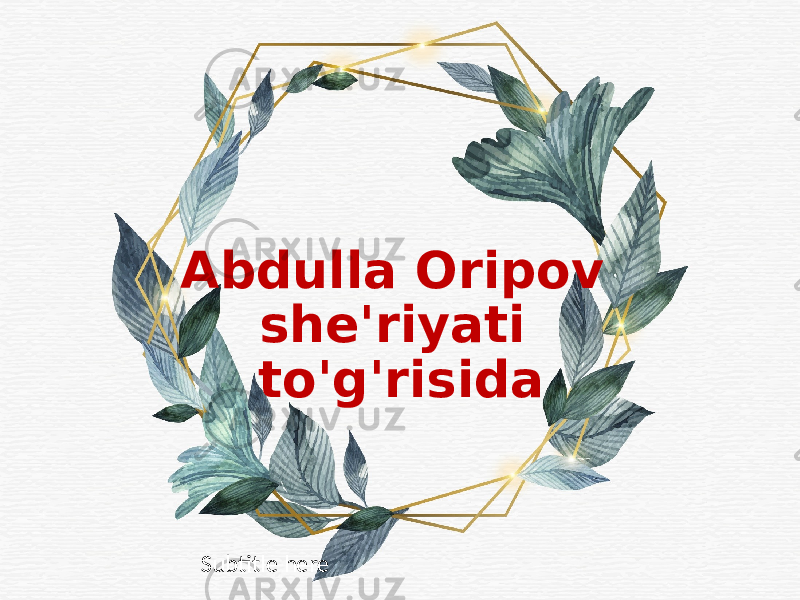 Abdulla Oripov she&#39;riyati to&#39;g&#39;risida Subtitle here 