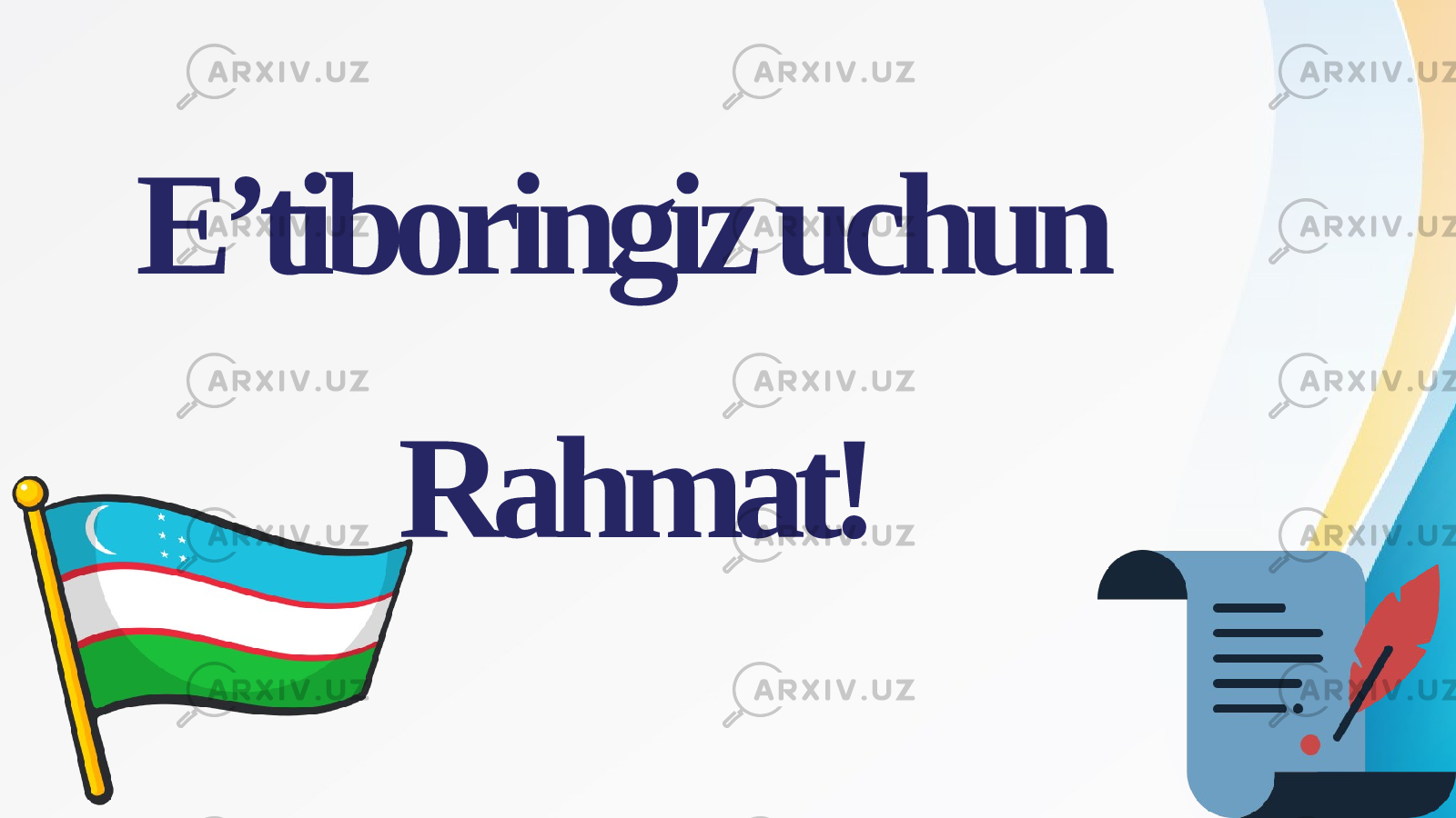 E’tiboringiz uchun Rahmat! 