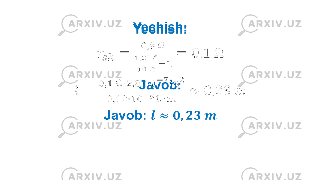 Yechish: Javob: • 