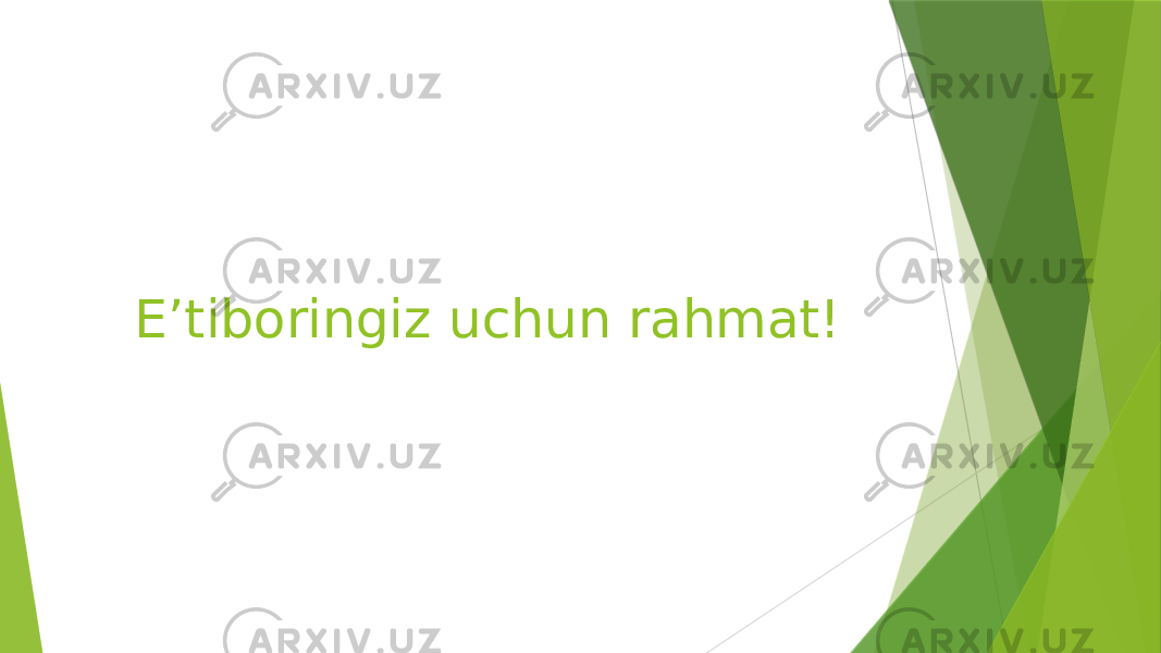 E’tiboringiz uchun rahmat! 