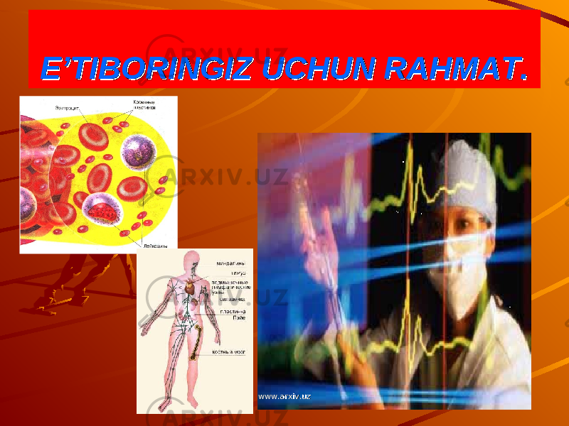 E’TIBORINGIZ UCHUN RAHMAT.E’TIBORINGIZ UCHUN RAHMAT. www.arxiv.uzwww.arxiv.uz 